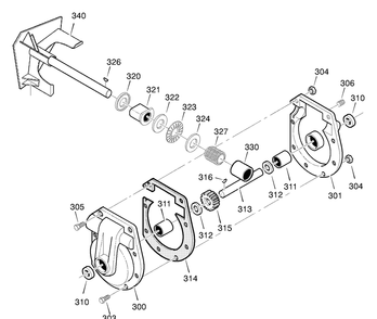 Gear Case Diagram and Parts List for 629104X89C 2001 Briggs and Stratton Snow Blower